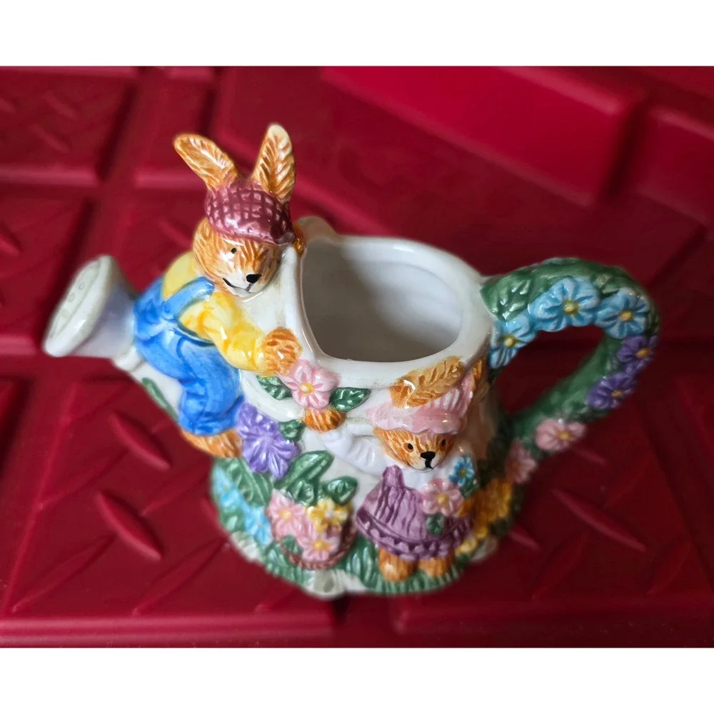 1998 Mercuries Rabbit Garden Party Springtime Tea Set Bunny Ladybugs Miniatures
